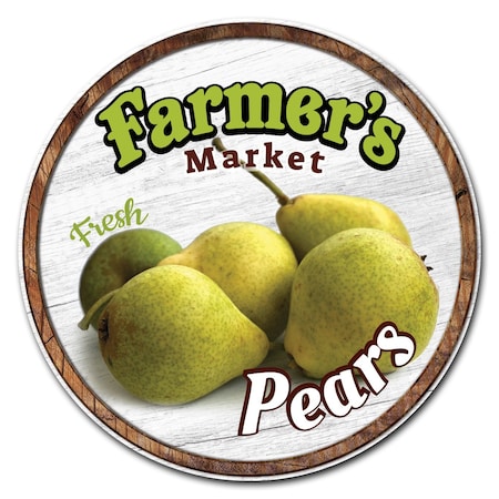 Farmers Market Pears Circle Corrugated Plastic Sign